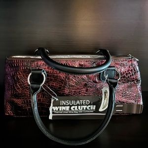 Wine Clutch Croc Design Burgundy